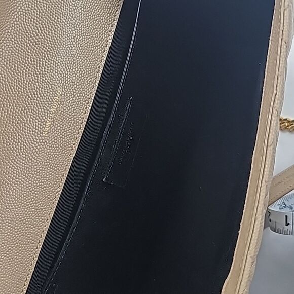 YSL Yves Saint Laurent Envelope Crossbody Bag Beige Tan - Picture 12 of 16